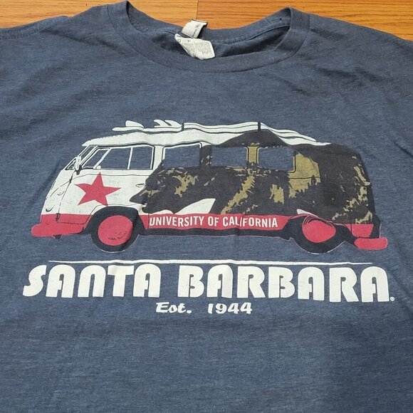 UCSB UC Santa Barbara VW Bus Surfboard CA Bear T Shirt Alumni Size Medium Cotton - Picture 3 of 12